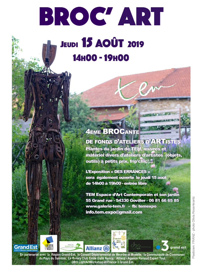 Broc'ART 4ème  brocante de fonds d'ateliers d'artistes dans le jardin de tEM