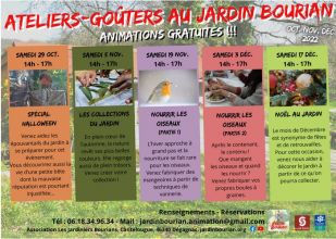  Ateliers-goûters au jardin Bourian