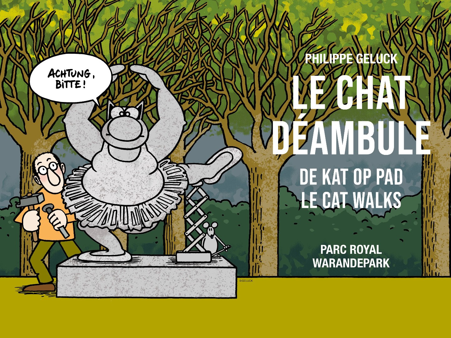 Le Chat déambule au Parc royal de Bruxelles