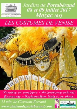 Les costumés de Venise dans les jardins du château de Portabéraud